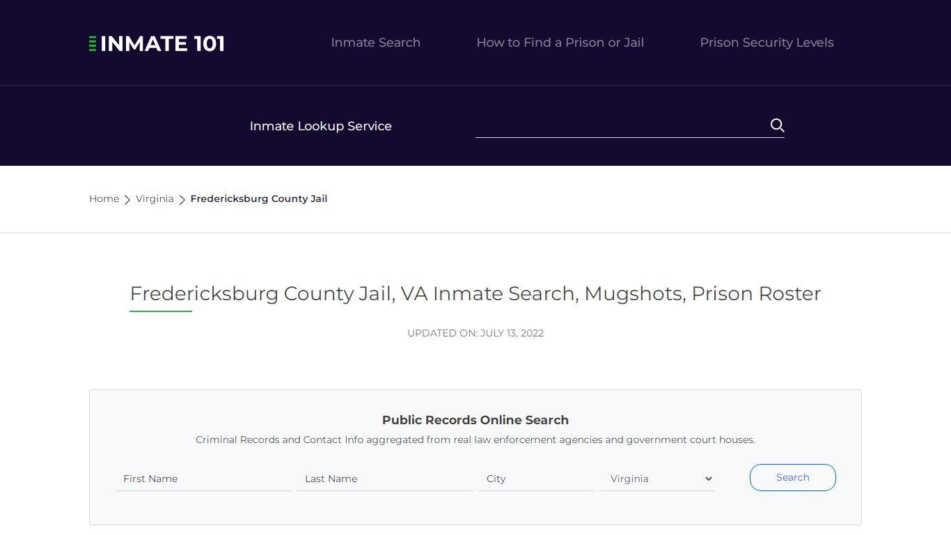 Fredericksburg County Jail, VA Inmate Search, Mugshots, Prison Roster